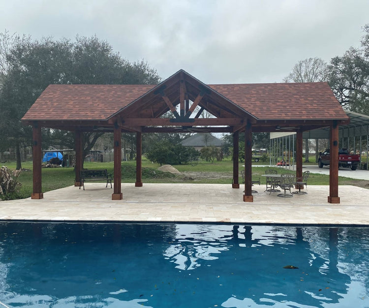 Large Poolside Pavilion with 3rd Gable Large Poolside Pavilion with 3rd Gable