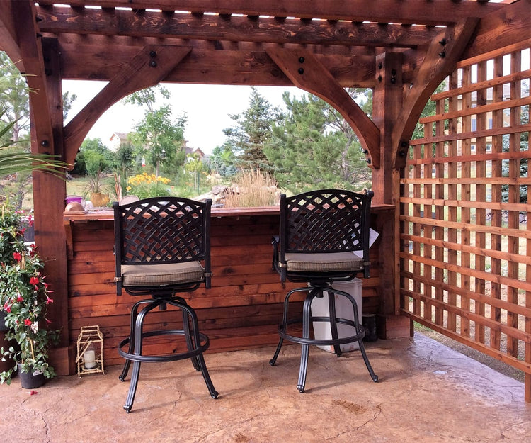 Pergola with Bar and Slatted Wall Pergola with Bar and Slatted Wall