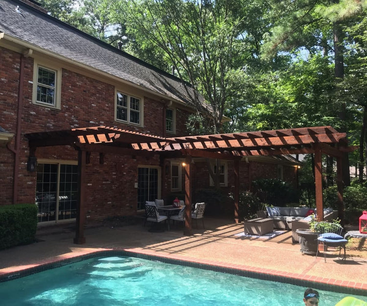L-Shaped Poolside Pergola L-Shaped Poolside Pergola