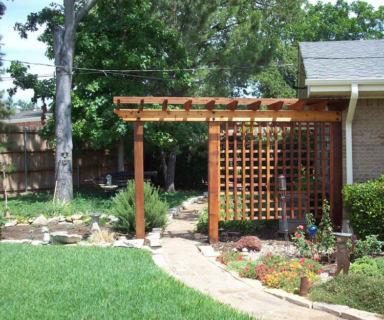 Partial Wall Trellis Pergola