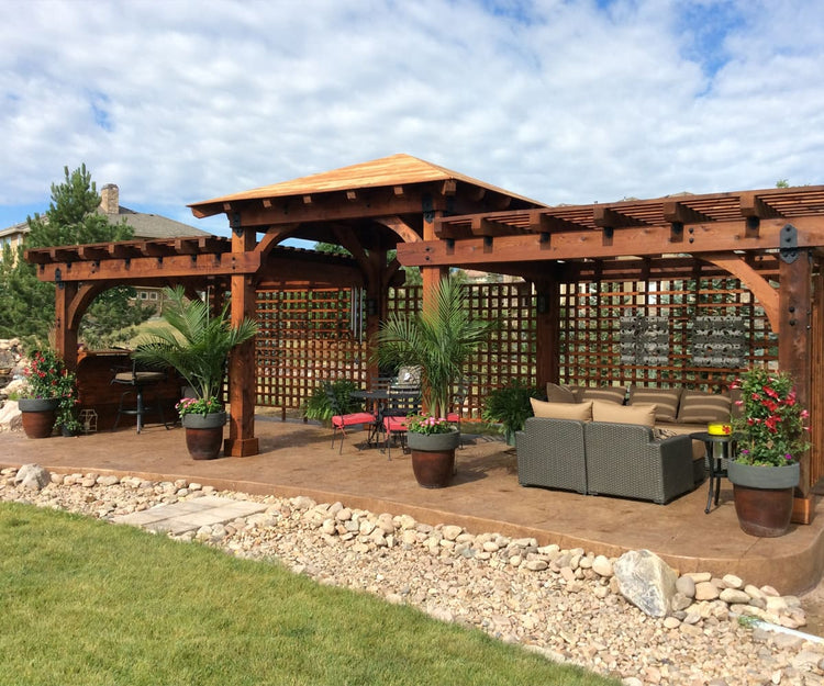 Split-Level Pavilion Pergola Combo