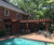 L-Shaped Poolside Pergola