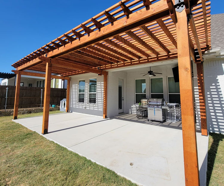 Patio Pergola Anchored to Concrete Slab