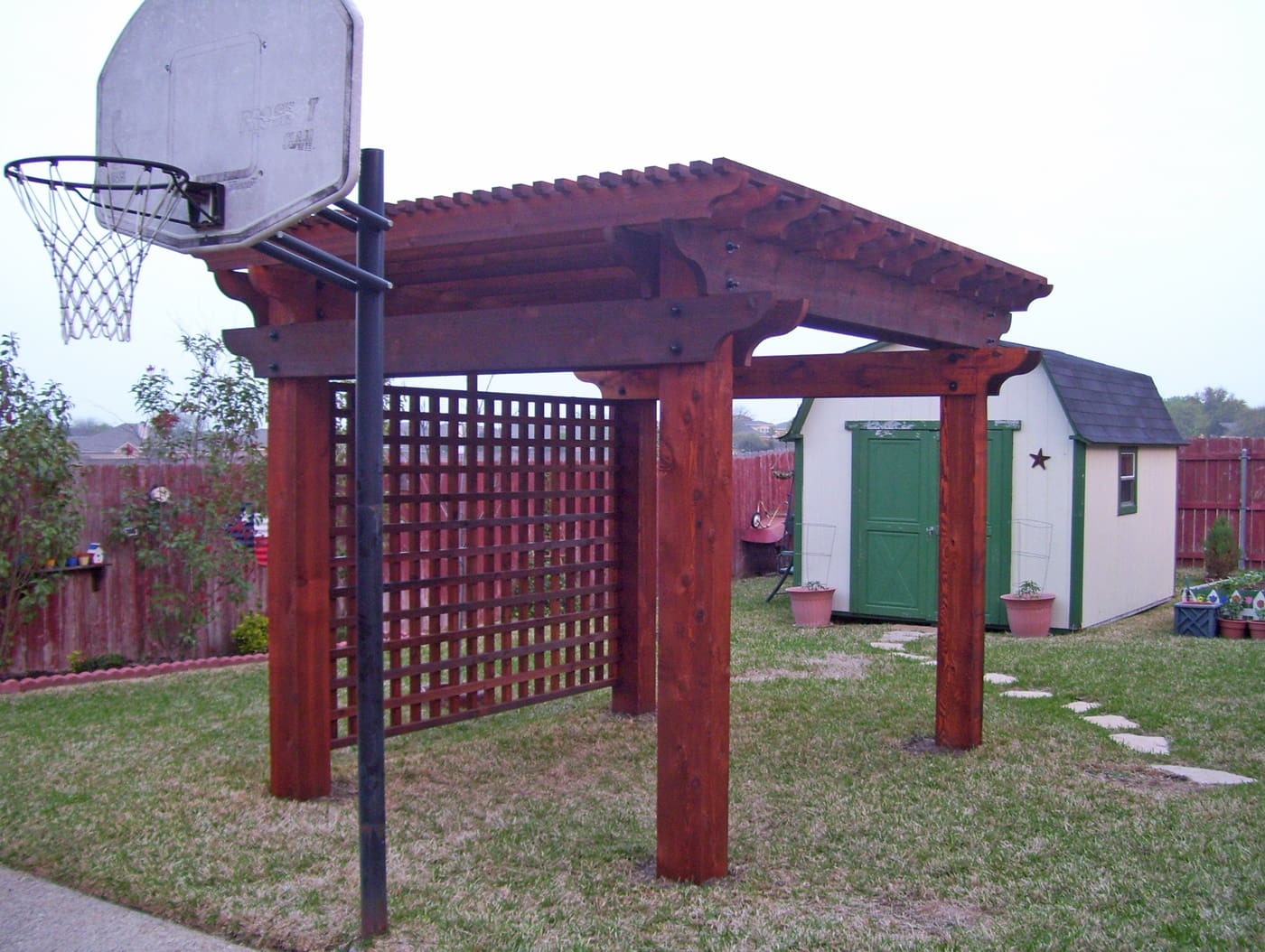 Big Timber Structures - Pergolas - Seabrooke w Red Stain